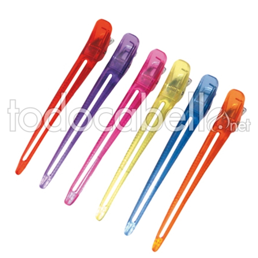 BAG 6 CLIPS ASSORTED COLOURS