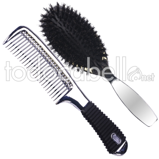 SET BRUSH & METALIZED COMB