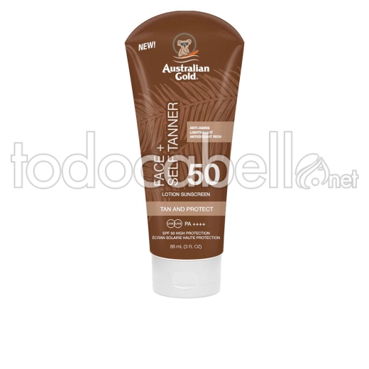 Australian Gold Sunscreen Face Self Tanner Spf50 88ml