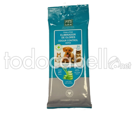 Men For San Toallitas Mascota Eliminador De Olores ref talco 24 Uds