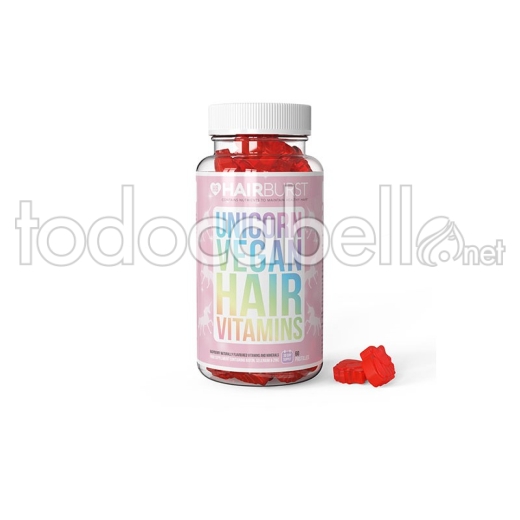 Hairburst Vitaminas Para Perdida y Rotura de Cabello Unicorn Chewable Heart VEGAN 60 und.