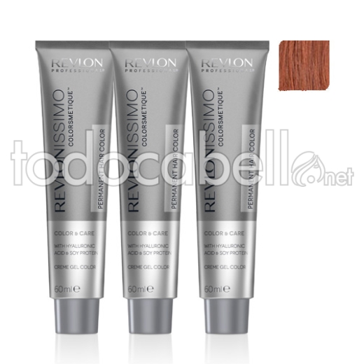 Revlon PACK 3 TINTES Revlonissimo Colorsmetique 7.45 Mahogany Copper Blonde 60ml.