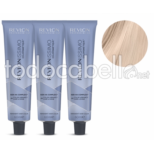 Revlon PACK 3 TINTES Revlonissimo Colorsmetique 9.2 Sehr hellblonde Iridescent 60ml.