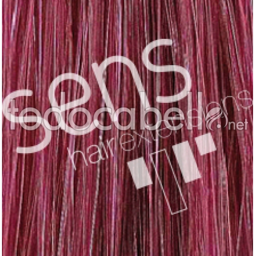 Keratin flache Verlängerungen 55cm violette Farbe.  Paket 25uds