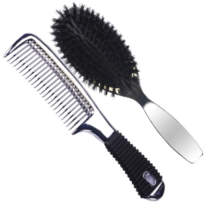 SET BRUSH & METALIZED COMB