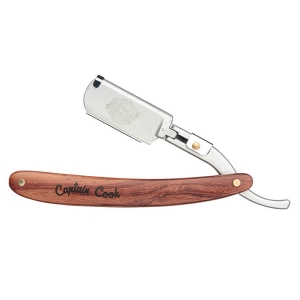 CAPTAIN COOK SHAVING RAZOR, WOODEN HANDLE