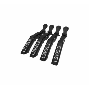 L3V3L Set de 4 Pinzas Negras Cocodrilo